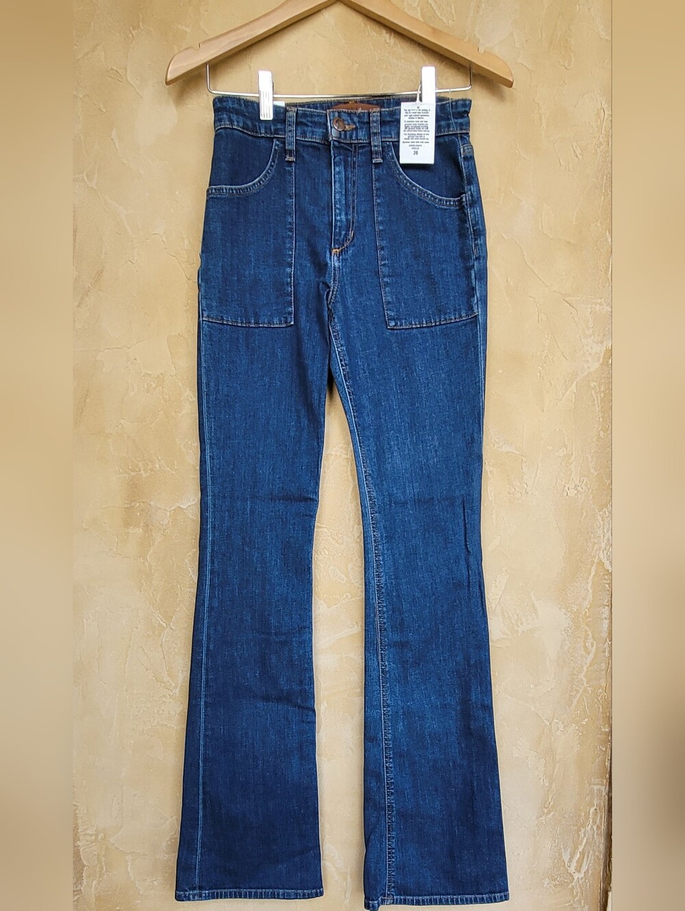 Joe's Jeans The Micro Flare, high-rise style patch pockets and a dark wash. 26
